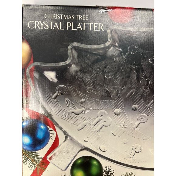 Christmas Tree Crystal Platter With Box - Picture 2 of 5